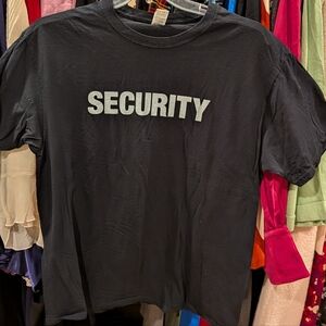 Black "Security" Cotton Tee - L